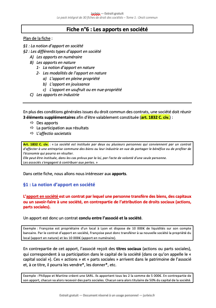 Fiches de droit des sociétés (2026) - Le pack intégral de 30 fiches 1 fiches droit des sociétés 2
