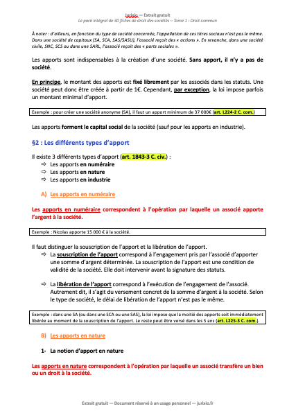 Fiches de droit des sociétés (2026) - Le pack intégral de 30 fiches 2 fiches droit des sociétés 3
