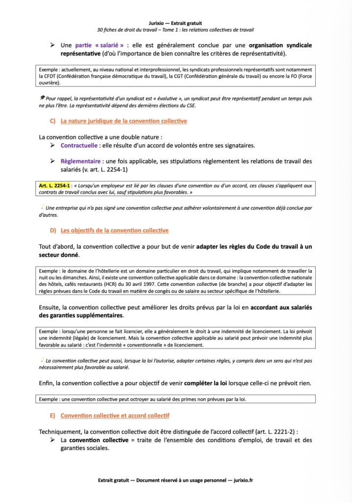 Fiches de droit du travail - Les relations collectives de travail (2027) - Le pack intégral de 30 fiches 2 relations collectives de travail jurixio 2