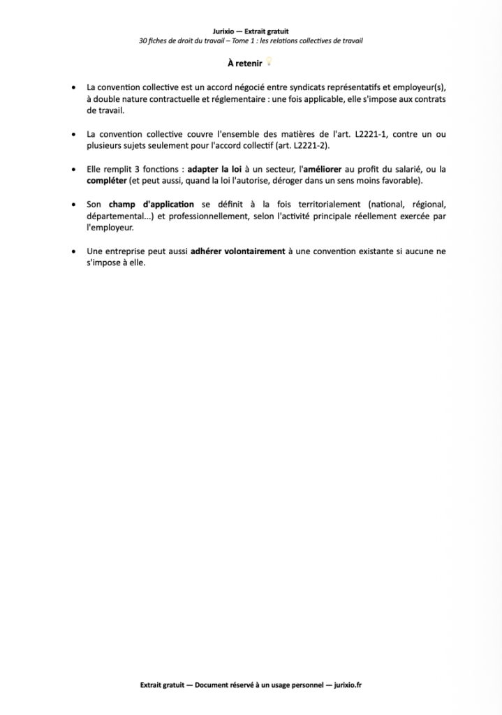 Fiches de droit du travail - Les relations collectives de travail (2027) - Le pack intégral de 30 fiches 4 relations collectives de travail jurixio 4