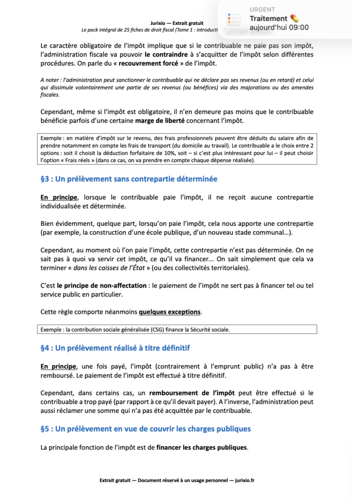 Fiches de droit fiscal - Tome 1 - Principes généraux (2026) - Le pack intégral de 25 fiches 2 droit fiscal fiches 2
