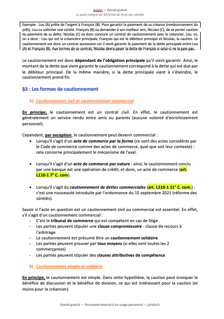 Fiches de droit des sûretés (2026) - Le pack intégral de 30 fiches 2 fiches droit des suretes jurixio 2