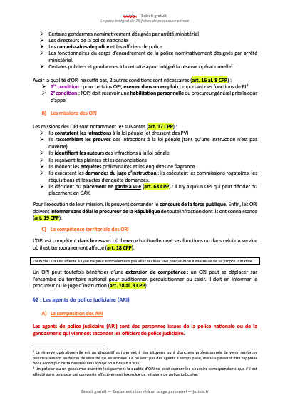 Fiches de procédure pénale (2026) - Le pack intégral de 75 fiches 2 fiches procedure penale jurixio 1 2
