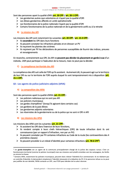 Fiches de procédure pénale (2026) - Le pack intégral de 75 fiches 3 fiches procedure penale jurixio 1 3