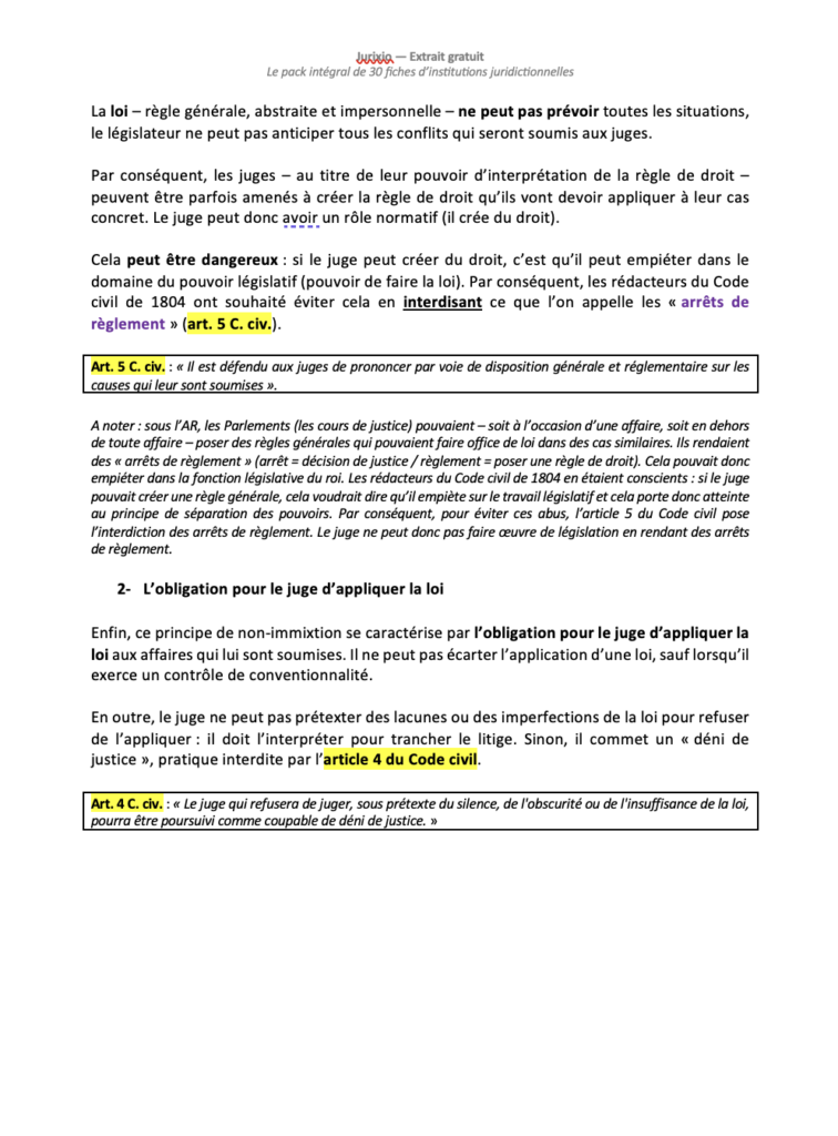 Fiches d'institutions juridictionnelles (2026) - Le pack intégral de 30 fiches 3 institutions juridictionnelles pdf jurixio 3