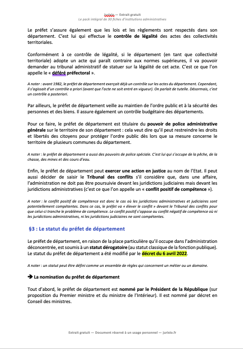 Fiches institutions administratives (2026) - Le pack intégral de 30 fiches 2 Institutions administratives 1 fiches