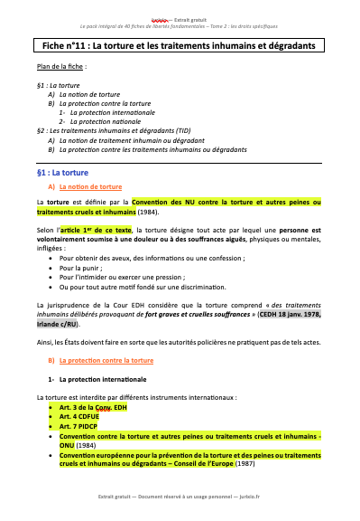 Fiches de libertés fondamentales - Tome 2 : Droits spécifiques (2026) 1 fiches libertes fondamentales jurixo 2