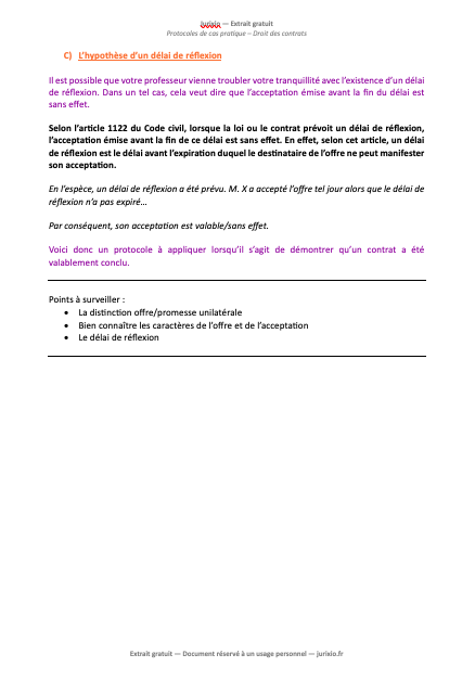 Protocoles de cas pratique en droit des contrats 4 protocoles cas pratique