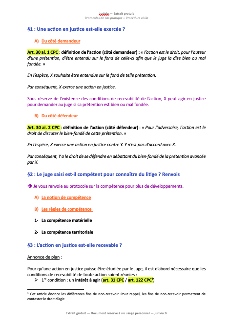 Protocoles de cas pratique - Procédure civile 3 Protocoles cas pratique procedure civile 2