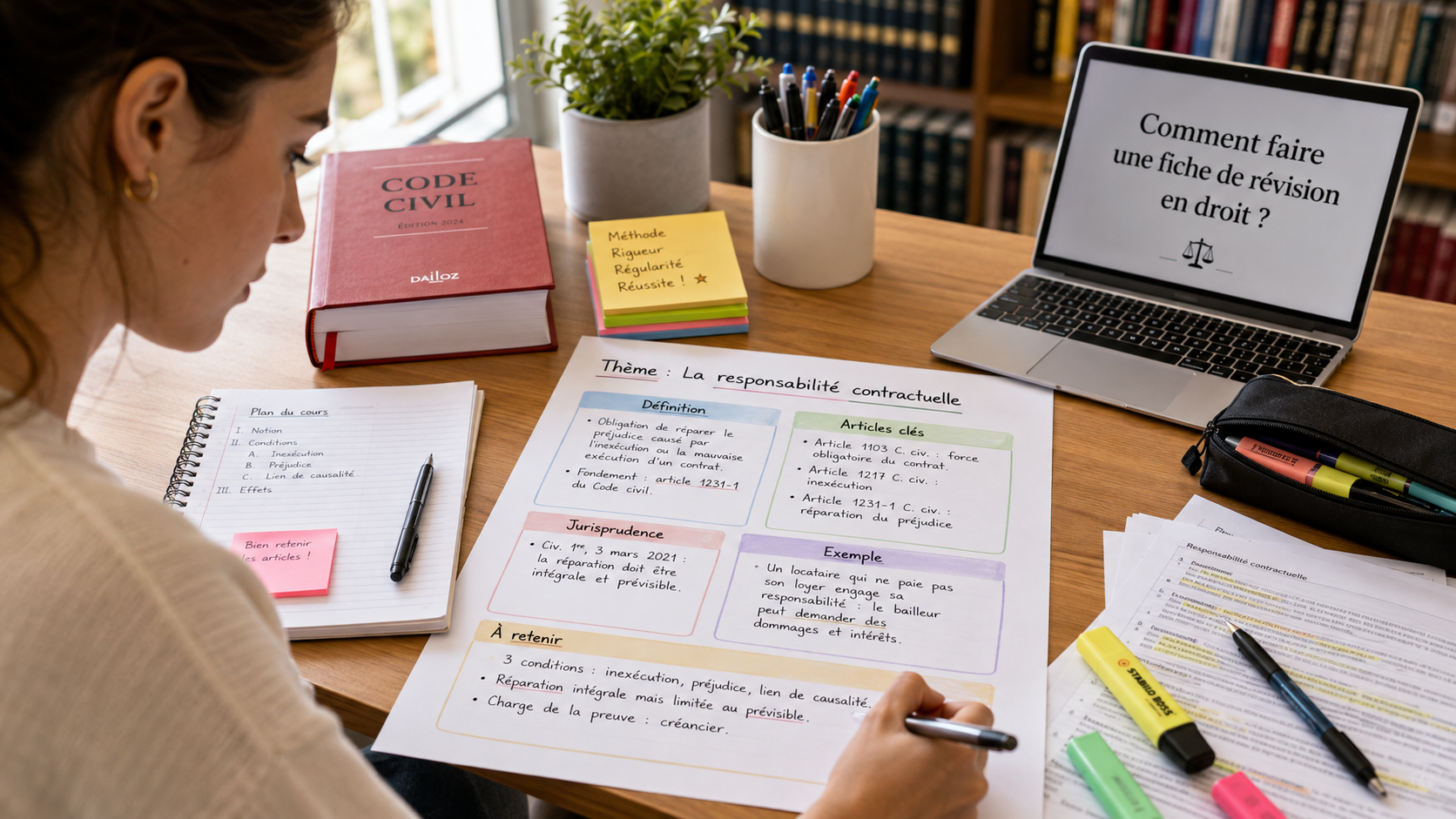 Comment faire une fiche de révision en droit ?